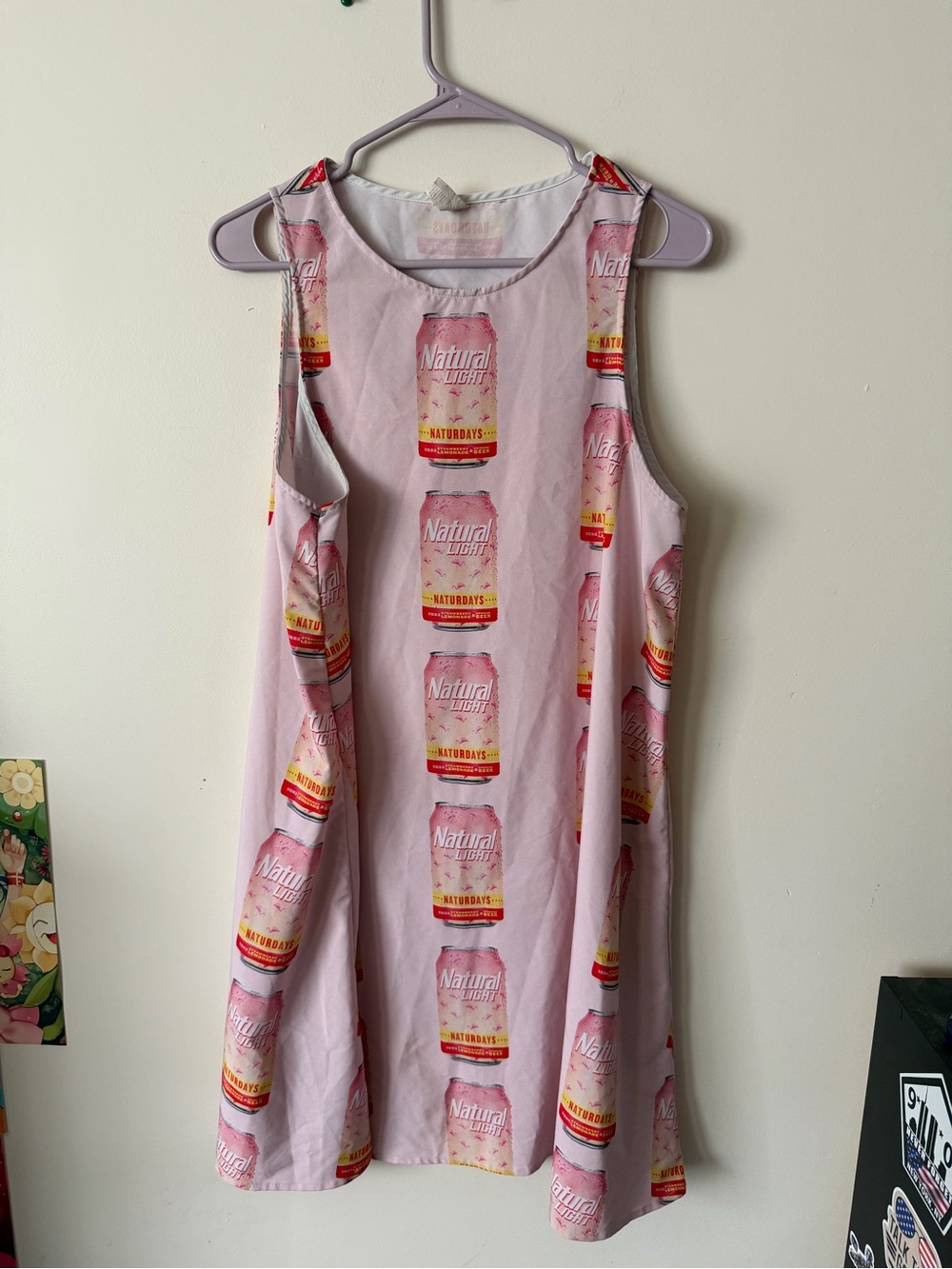 Pink Midi Dress with Can Print